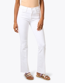 Front image thumbnail - Mother - The Weekender White Stretch Flare Jean