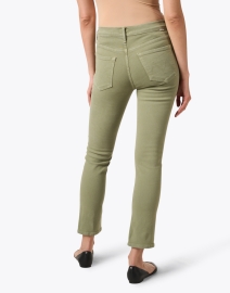 Back image thumbnail - Mother - The Dazzler Green Straight Leg Ankle Jean
