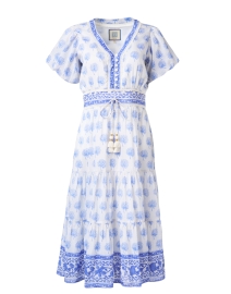 Hanna Blue and White Printed Dress