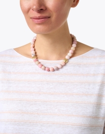 Look image thumbnail - Deborah Grivas - Pink and Gold Beaded Necklace