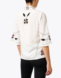 Back image thumbnail - Figue - Lina White Embroidered Top