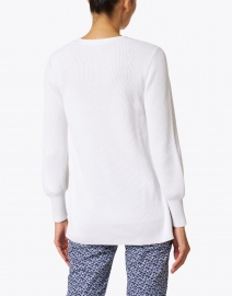 Back image thumbnail - Kinross - White Ribbed Cotton Sweater