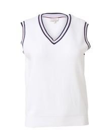 Product image thumbnail - Kinross - White Cotton Cashmere Vest Top