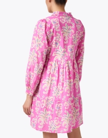 Back image thumbnail - Ro's Garden - Romy Pink Print Shirt Dress