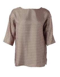 Boa Tan Print Silk Top