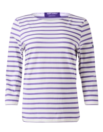 Product image thumbnail - Saint James - Galathee White and Lavender Striped Shirt