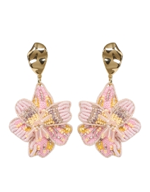 Margarite Pink and Gold Floral Drop Earrings