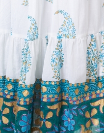 Fabric image thumbnail - Oliphant - White and Turquoise Print Cotton Shirt Dress