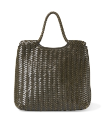 Product image thumbnail - Bembien - Mena Olive Woven Leather Tote