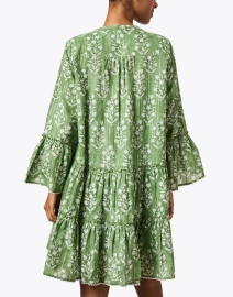 Back image thumbnail - Juliet Dunn - Green Floral Print Cotton Dress