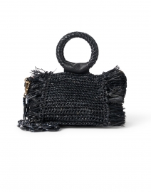 Product image thumbnail - Laggo - Capri Black Raffia Circle Top Handle Bag