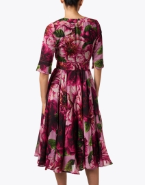Back image thumbnail - Samantha Sung - Aster Pink Floral Print Cotton Dress