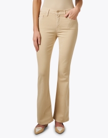 Front image thumbnail - Mother - The Weekender Beige Stretch Flare Jean