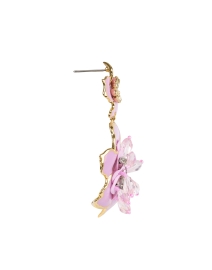 Back image thumbnail - Mignonne Gavigan - Lorenza Lilac Flower Drop Earrings
