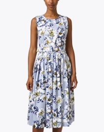 Front image thumbnail - Samantha Sung - Florence Blue and White Floral Print Dress