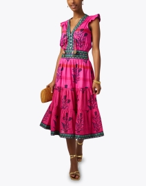 Look image thumbnail - Bell - Annabelle Pink and Green Cotton Silk Dress