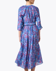 Back image thumbnail - Chufy - Tosh Blue Print Cotton Silk Dress 