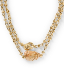 Front image thumbnail - Gas Bijoux - Gold and Pink Calcite Necklace
