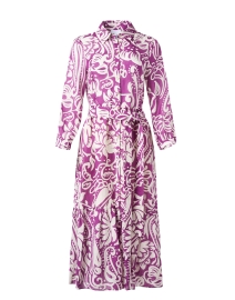 Oriano Purple Print Shirt Dress