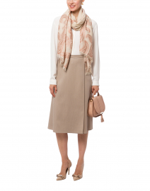 Luciana Beige Wool Overlay Skirt