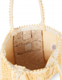 Back image thumbnail - Casa Isota - Ava Yellow Geo Woven Cotton Shoulder Bag