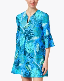 Front image thumbnail - Jude Connally - Kerry Turquoise Print Dress