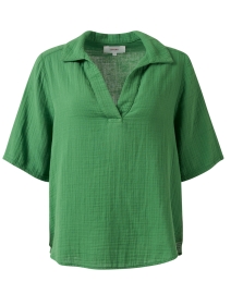 Product image thumbnail - Xirena - Ryder Green Cotton Gauze Top