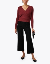Look image thumbnail - White + Warren - Red Cashmere Wrap Top