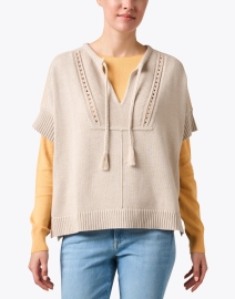 Front image thumbnail - Repeat Cashmere - Sand Cotton Knit Pullover