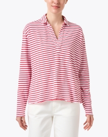 Front image thumbnail - Frank & Eileen - Patrick Red Stripe Popover Henley Top