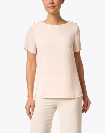 Front image thumbnail - Weill - Mona Light Pink Short Sleeve Blouse