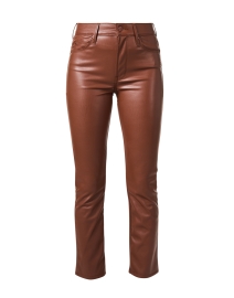 Product image thumbnail - Mother - The Dazzler Brown Faux Leather Pant