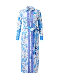 Blue and White Floral Shirt Dress