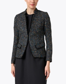 Front image thumbnail - Helene Berman - Black Multi Lurex Sequin Tweed Jacket