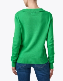 Back image thumbnail - Burgess - Green Polo Sweater