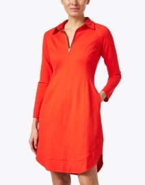 Front image thumbnail - Chloe Kristyn - Patricia Red Quarter Zip Dress