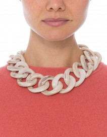 Ana Biscuit Ivory Granite Resin Link Necklace