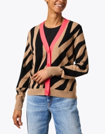 Front image thumbnail - Chinti and Parker - Zebra Print Wool Cashmere Cardigan