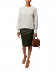 Drew Evergreen Faux Leather Pencil Skirt