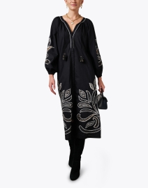 Look image thumbnail - Figue - Kali Black and White Embroidered Cotton Dress