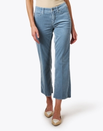 Front image thumbnail - Cambio - Paris Blue Corduroy Cropped Pant