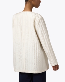 Back image thumbnail - Eileen Fisher - Bone Quilted Silk Jacket
