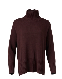 Burgundy Wool Turtleneck Sweater