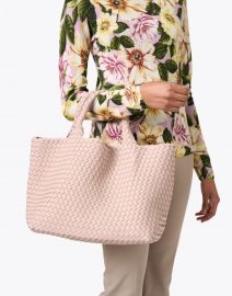Look image thumbnail - Naghedi - St. Barths Medium Shell Pink Woven Handbag