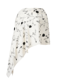 Ivory Embroidered Merino Wool Scarf