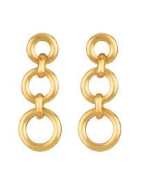 Gold Linear Triple Drop Earrings