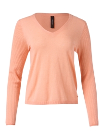 Product image thumbnail - Marc Cain - Peach V-Neck Sweater