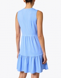 Back image thumbnail - Jude Connally - Annabelle Periwinkle Thin Stripe Dress