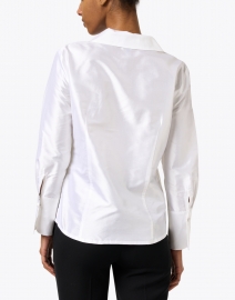 Back image thumbnail - Connie Roberson - White Silk Button Up Shirt