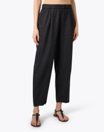 Front image thumbnail - Eileen Fisher - Black Pleated Lantern Pant